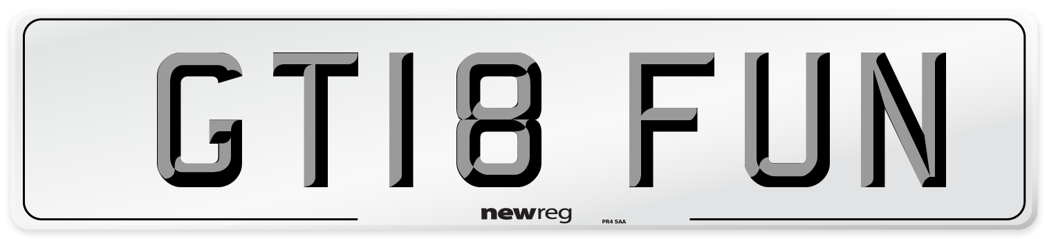 GT18 FUN Number Plate from New Reg